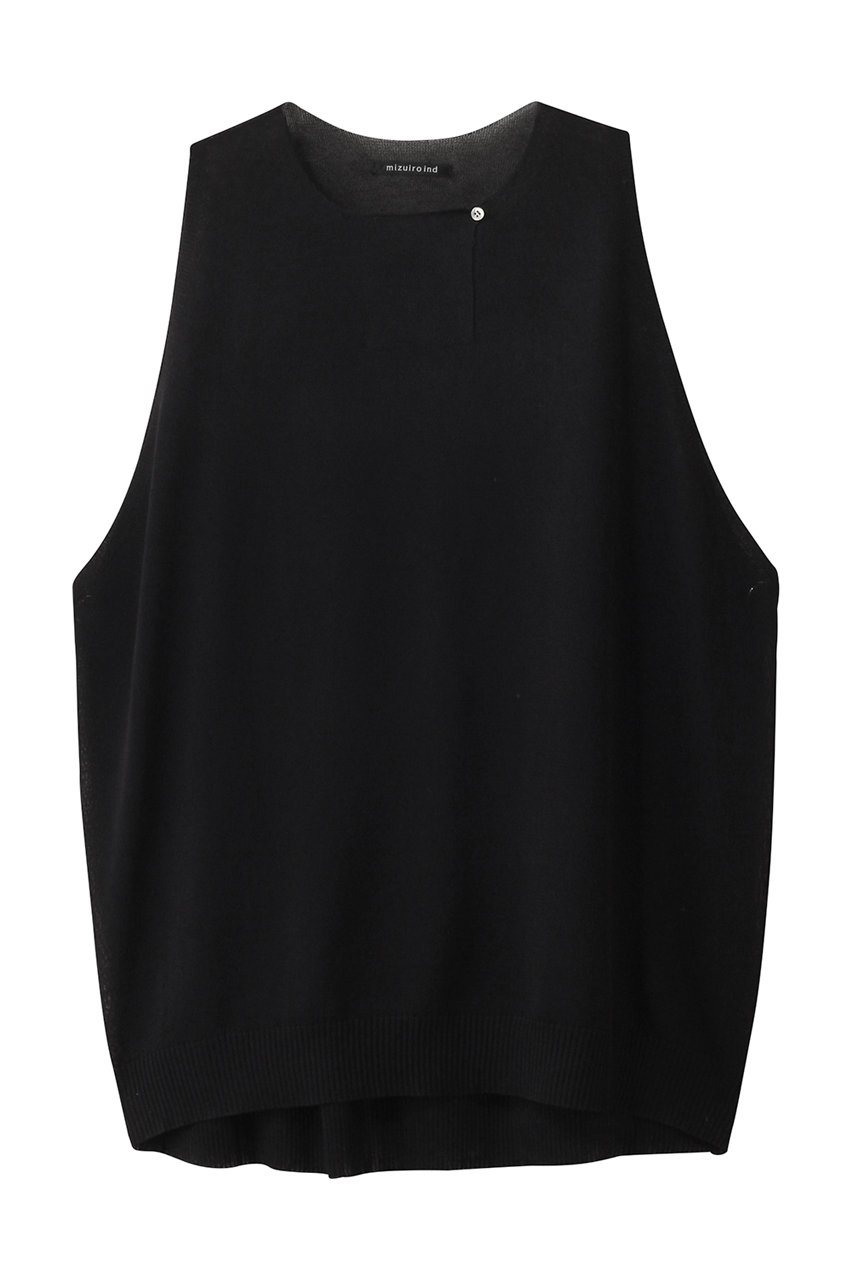 mizuiro ind crew neck wide vest ベスト (black, F) ミズイロインド ELLE SHOP mizuiro ind crew neck wide vest ベスト (black, F) ミズイロインド ELLE SHOP