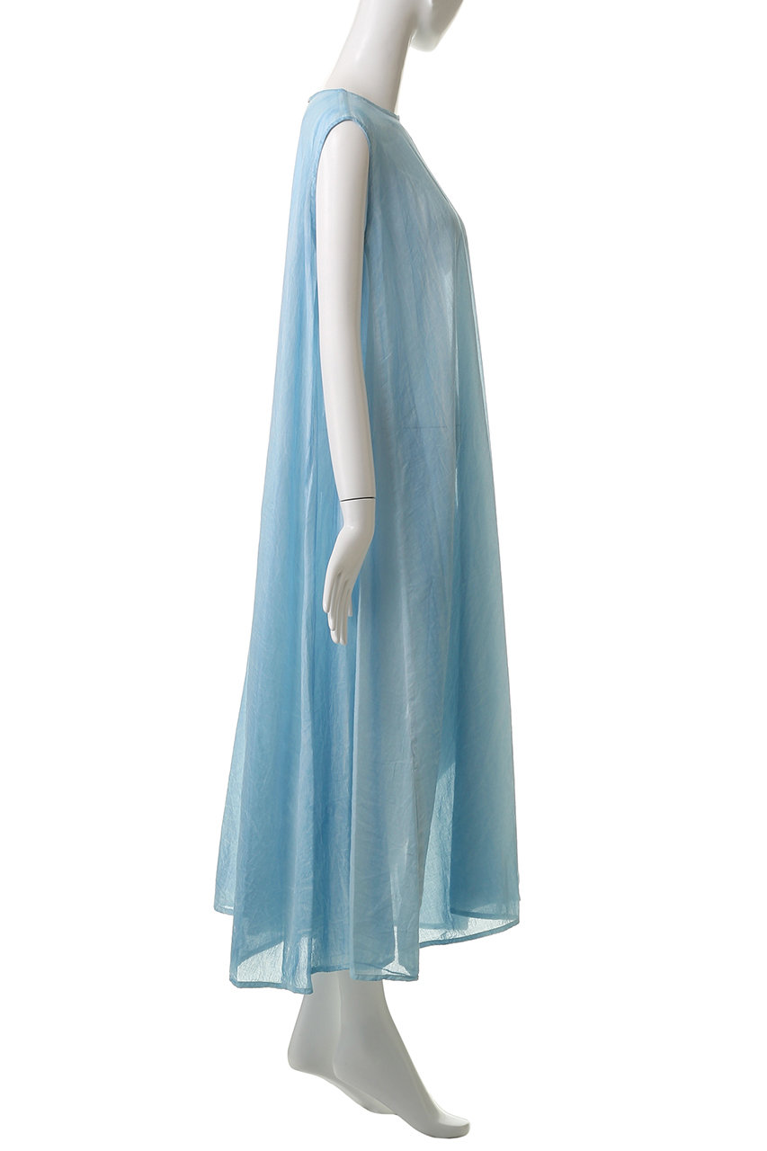 mizuiroind ミズイロインド ポロカラーロングワンピース ブルー mizuiro ind(ミズイロインド)｜pigment dyed long flare OP
