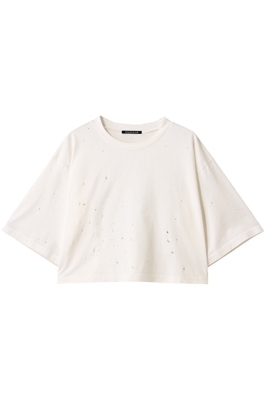 mizuiro ind punching wide T Tシャツ (off white, F) ミズイロインド ELLE SHOP mizuiro ind punching wide T Tシャツ (off white, F) ミズイロインド ELLE SHOP