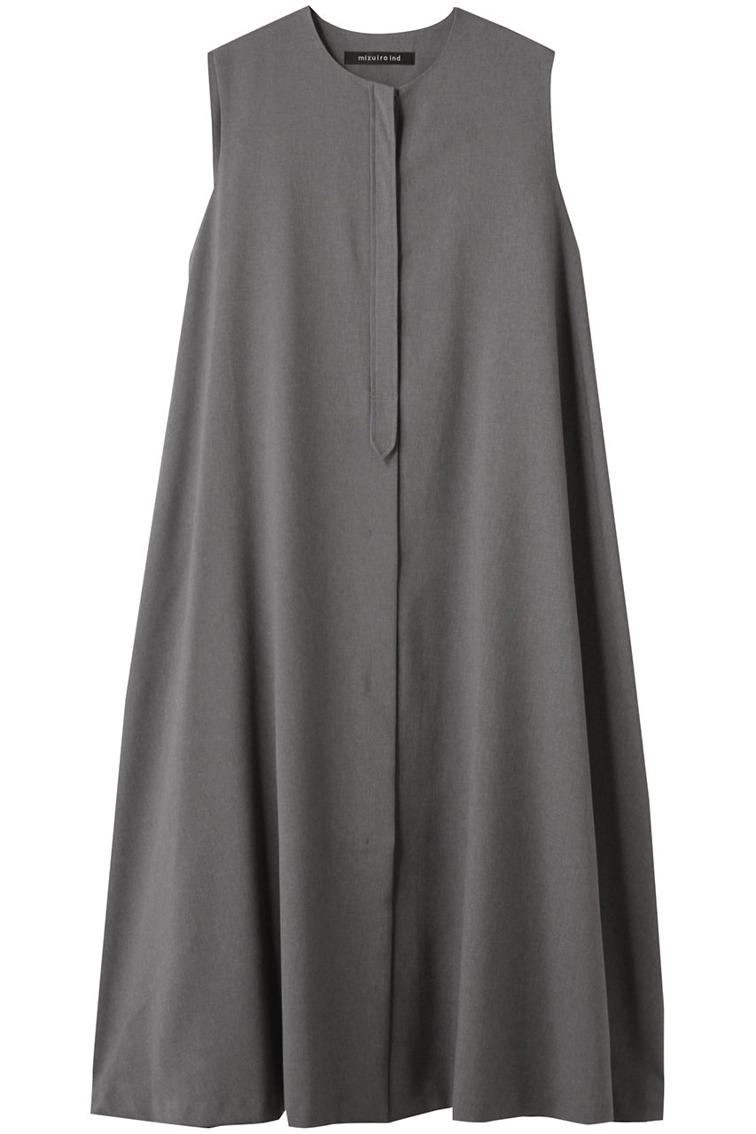 mizuiro ind poplin N/S flare OP ワンピース (gray, F) ミズイロインド ELLE SHOP mizuiro ind poplin N/S flare OP ワンピース (gray, F) ミズイロインド ELLE SHOP