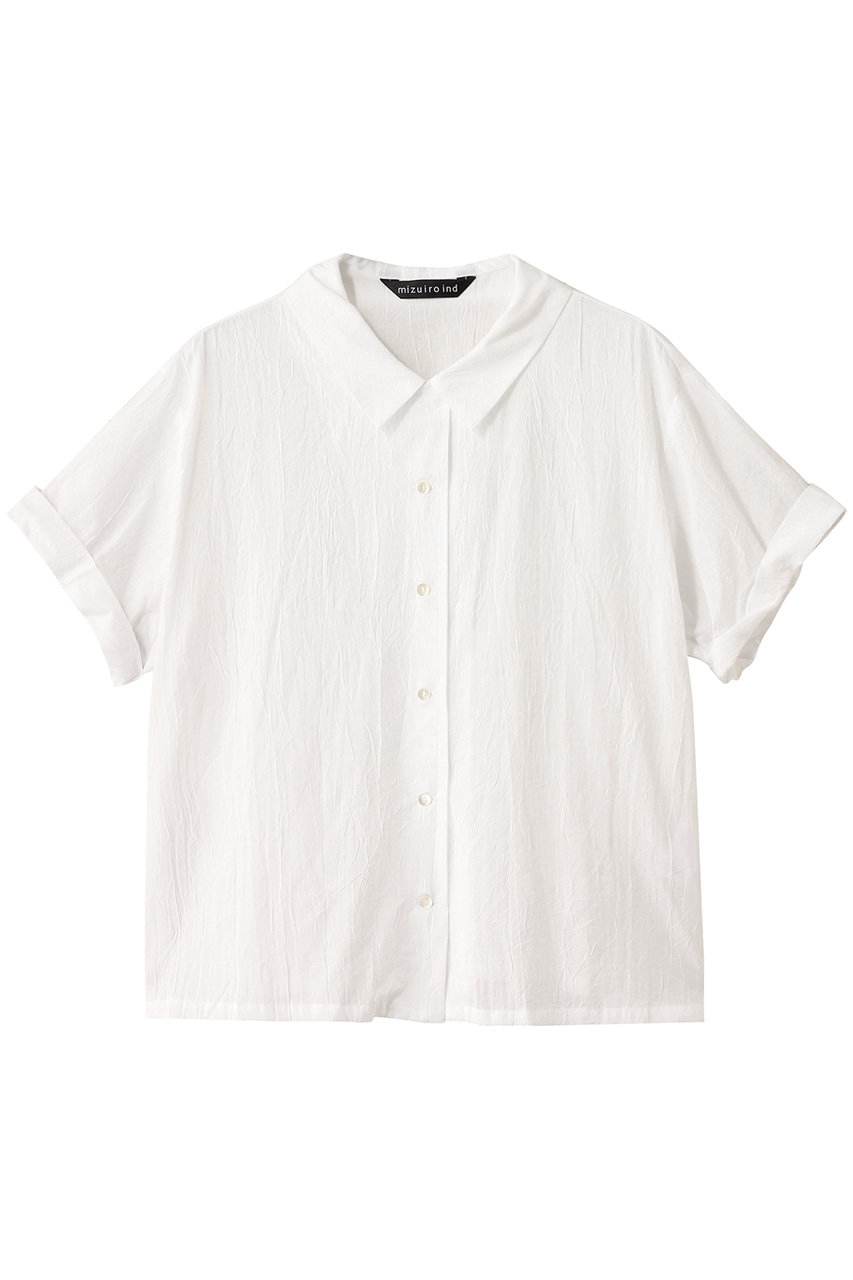 mizuiro ind roll up slv shirt シャツ (off white, F) ミズイロインド ELLE SHOP mizuiro ind roll up slv shirt シャツ (off white, F) ミズイロインド ELLE SHOP
