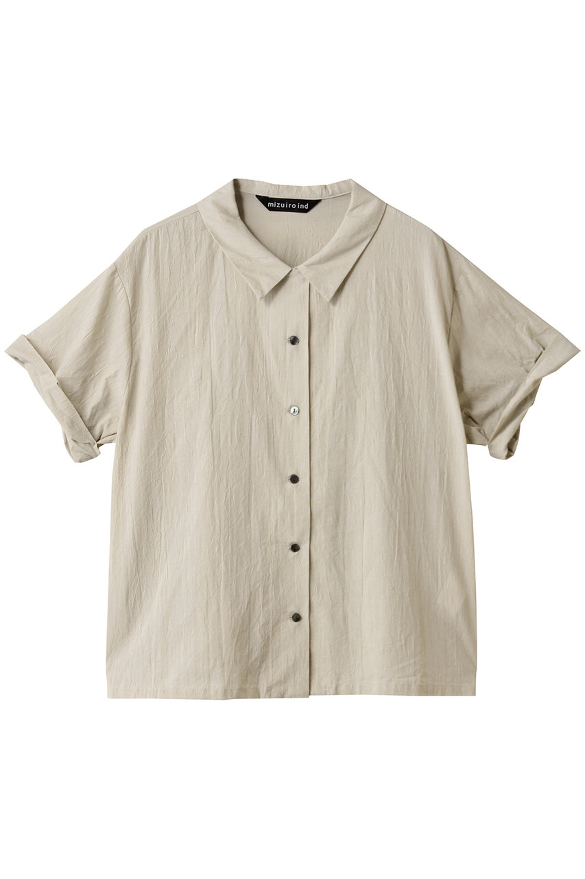 mizuiro ind roll up slv shirt シャツ (l.gray, F) ミズイロインド ELLE SHOP mizuiro ind roll up slv shirt シャツ (l.gray, F) ミズイロインド ELLE SHOP