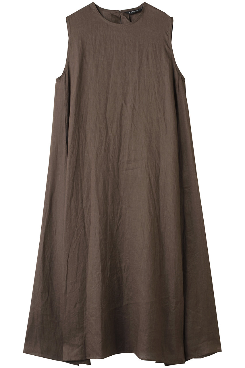mizuiro ind linen N/S flare OP ワンピース (brown, F) ミズイロインド ELLE SHOP mizuiro ind linen N/S flare OP ワンピース (brown, F) ミズイロインド ELLE SHOP