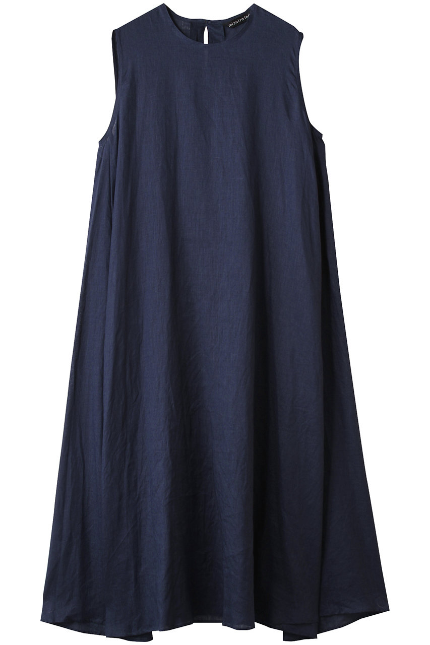 mizuiro ind linen N/S flare OP ワンピース (navy, F) ミズイロインド ELLE SHOP mizuiro ind linen N/S flare OP ワンピース (navy, F) ミズイロインド ELLE SHOP