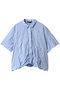 washer pleats flare check shirt シャツ ミズイロインド/mizuiro ind blue