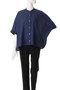 linen blend stand collar wide shirt シャツ ミズイロインド/mizuiro ind