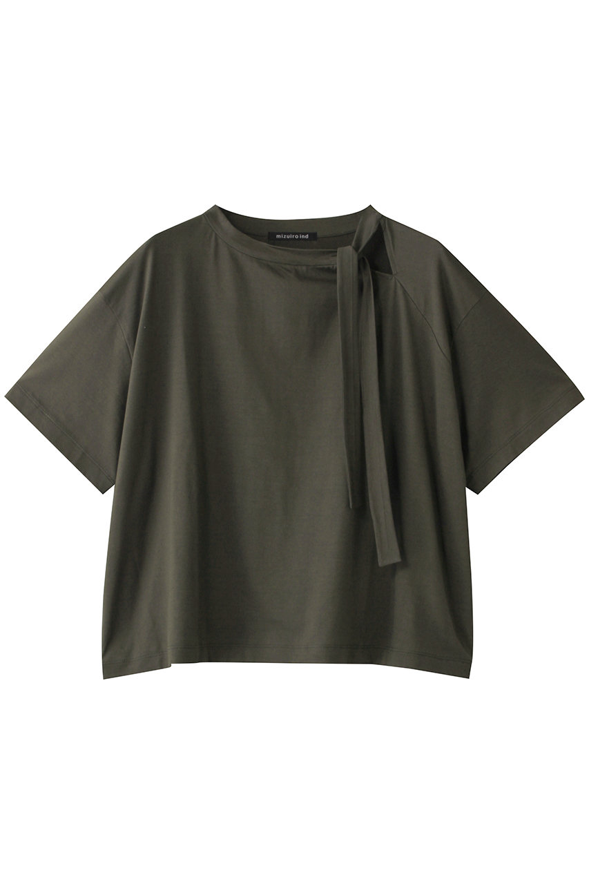 mizuiro ind ribbon collar T Tシャツ (c.gray, F) ミズイロインド ELLE SHOP mizuiro ind ribbon collar T Tシャツ (c.gray, F) ミズイロインド ELLE SHOP