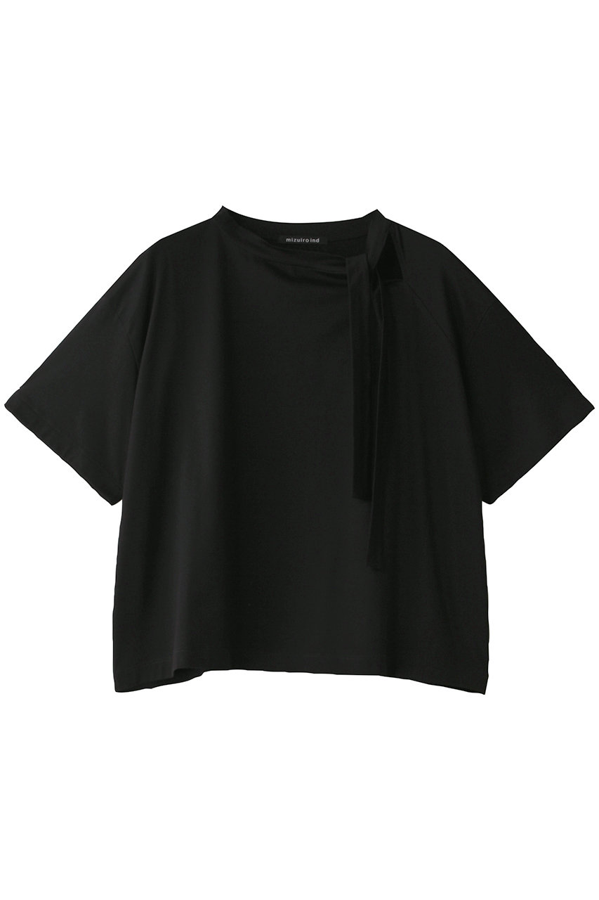 mizuiro ind ribbon collar T Tシャツ (black, F) ミズイロインド ELLE SHOP mizuiro ind ribbon collar T Tシャツ (black, F) ミズイロインド ELLE SHOP