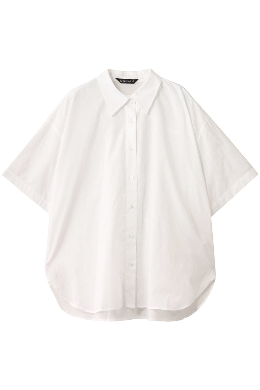 mizuiro ind half slv wide shirt シャツ (off white, F) ミズイロインド ELLE SHOP mizuiro ind half slv wide shirt シャツ (off white, F) ミズイロインド ELLE SHOP