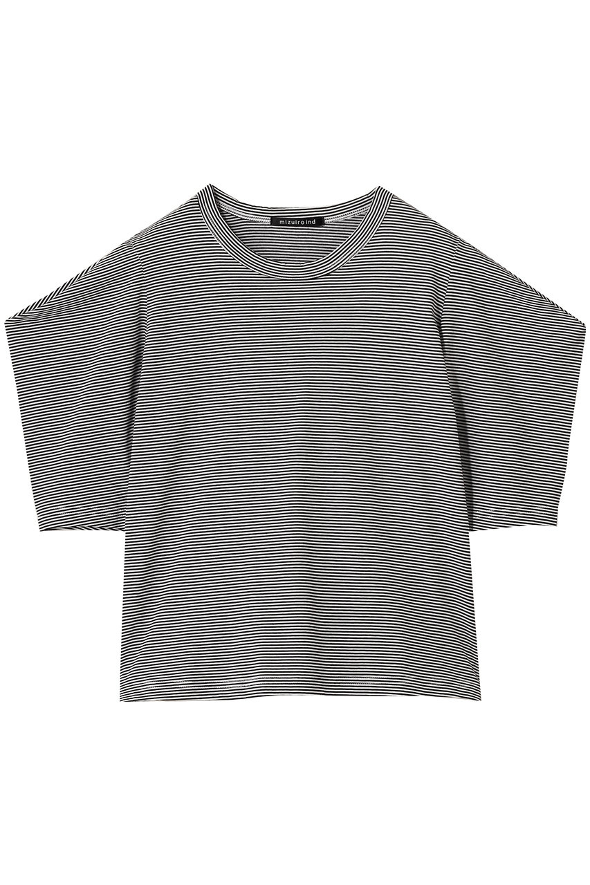 mizuiro ind border drape slv Tshirt Tシャツ (black, F) ミズイロインド ELLE SHOP mizuiro ind border drape slv Tshirt Tシャツ (black, F) ミズイロインド ELLE SHOP