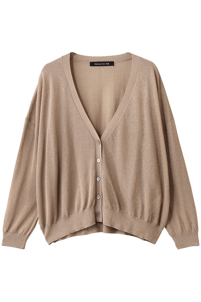 mizuiro ind v neck wide C/D カーディガン (beige, F) ミズイロインド ELLE SHOP mizuiro ind v neck wide C/D カーディガン (beige, F) ミズイロインド ELLE SHOP