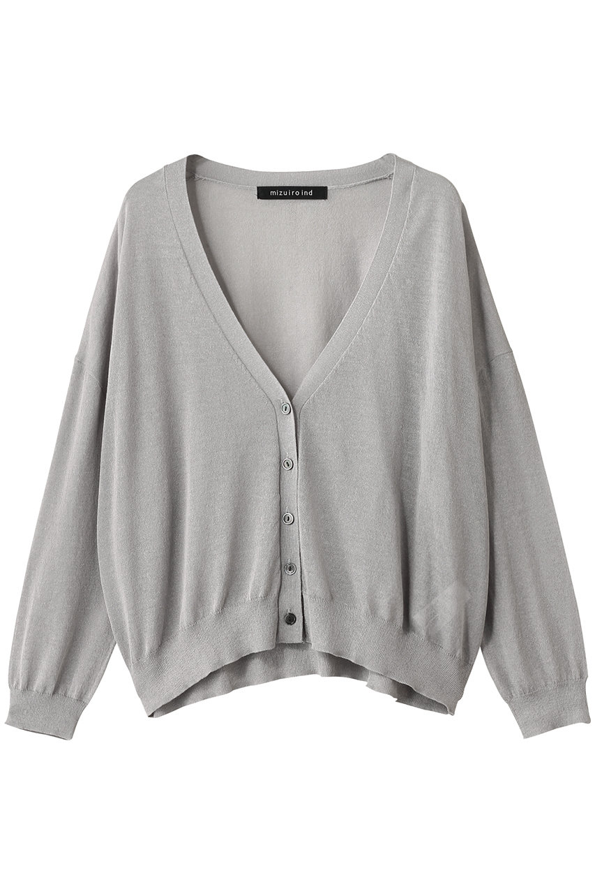mizuiro ind v neck wide C/D カーディガン (gray, F) ミズイロインド ELLE SHOP mizuiro ind v neck wide C/D カーディガン (gray, F) ミズイロインド ELLE SHOP