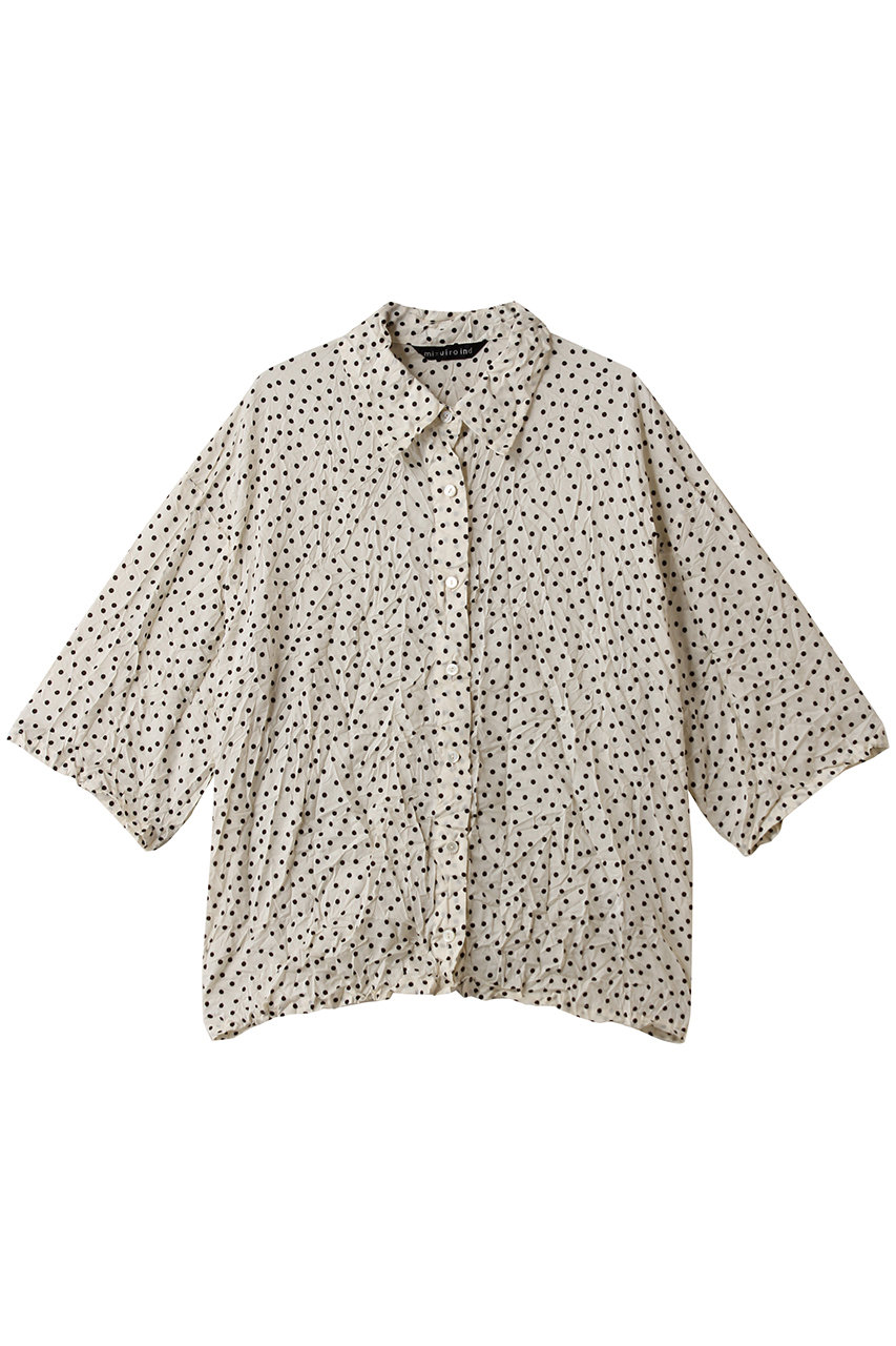 mizuiro ind dots print catch washer shirt シャツ (off white, F) ミズイロインド ELLE SHOP mizuiro ind dots print catch washer shirt シャツ (off white, F) ミズイロインド ELLE SHOP