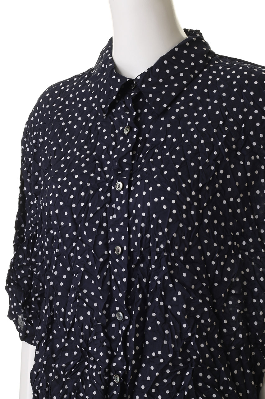 mizuiro ind(ミズイロインド)｜dots print catch washer shirt シャツ