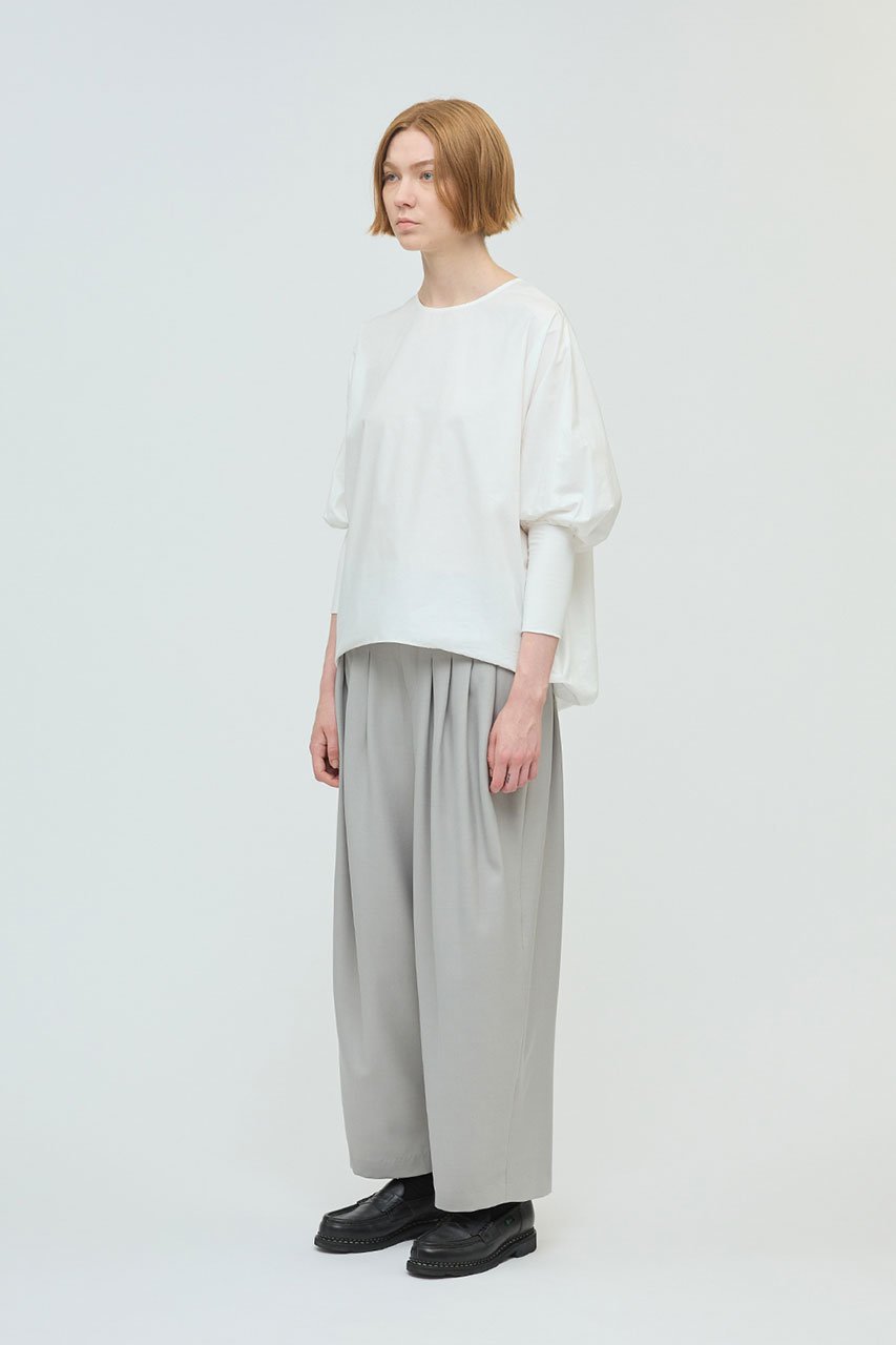 mizuiro ind(ミズイロインド)｜クルーネックコクーンプルオーバー/off