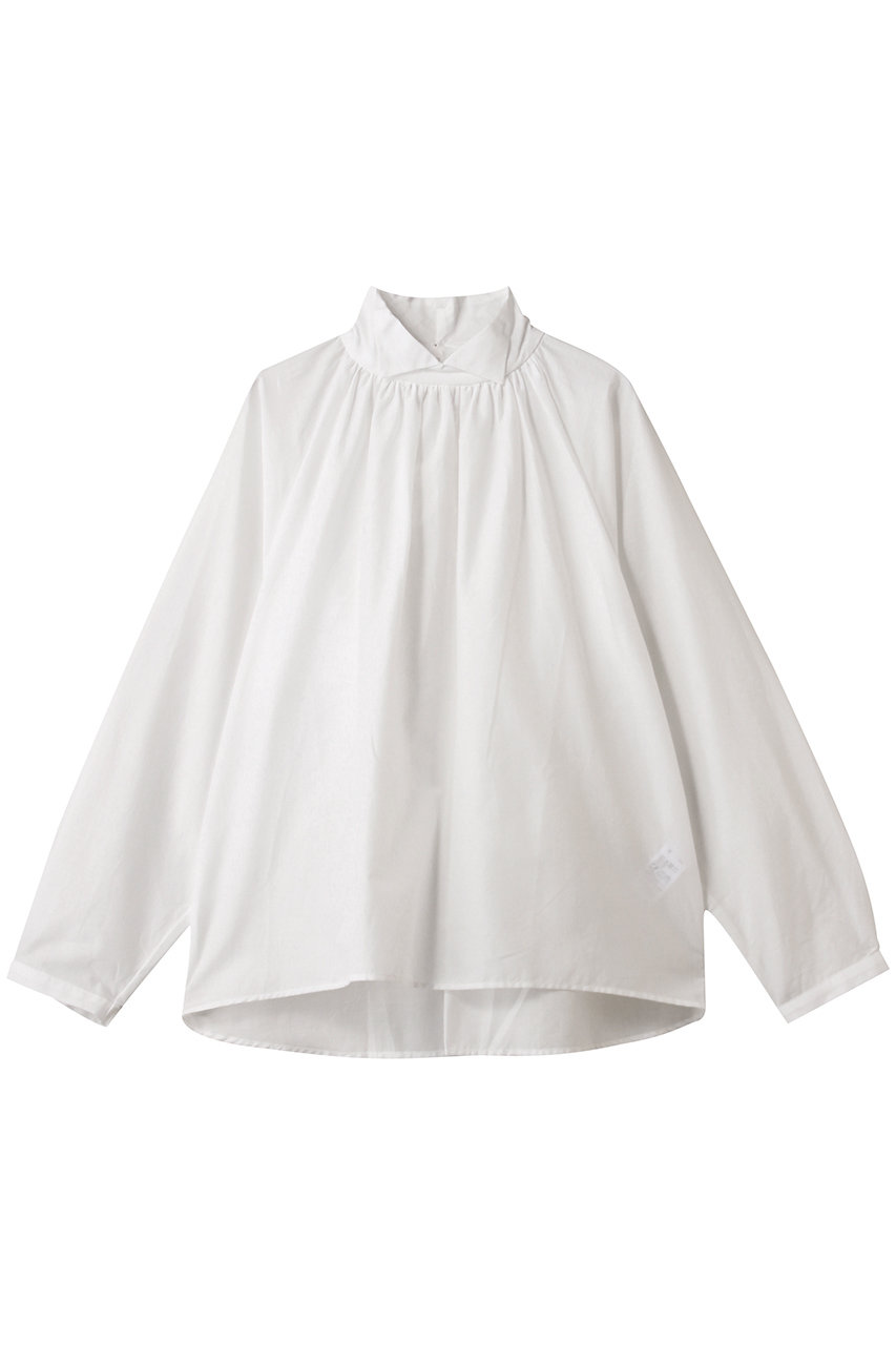 mizuiro ind stand shirt collar gathered shirt シャツ (off white, F) ミズイロインド ELLE SHOP mizuiro ind stand shirt collar gathered shirt シャツ (off white, F) ミズイロインド ELLE SHOP