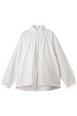 スタンドシャツカラーギャザーシャツ