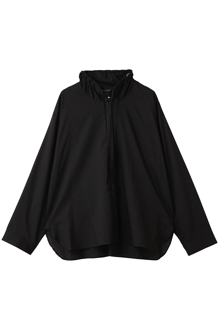 mizuiro ind gathered stand collar shirt シャツ (black, F) ミズイロインド ELLE SHOP mizuiro ind gathered stand collar shirt シャツ (black, F) ミズイロインド ELLE SHOP