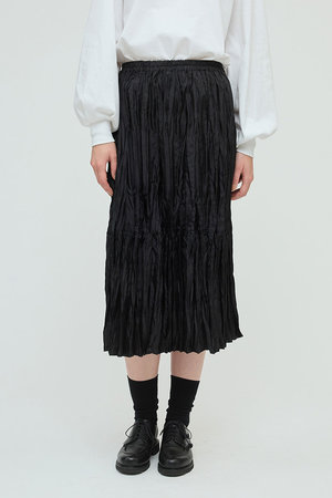 ミズイロインド/mizuiro indのsatin washer pleats SK スカート(110700/110703)