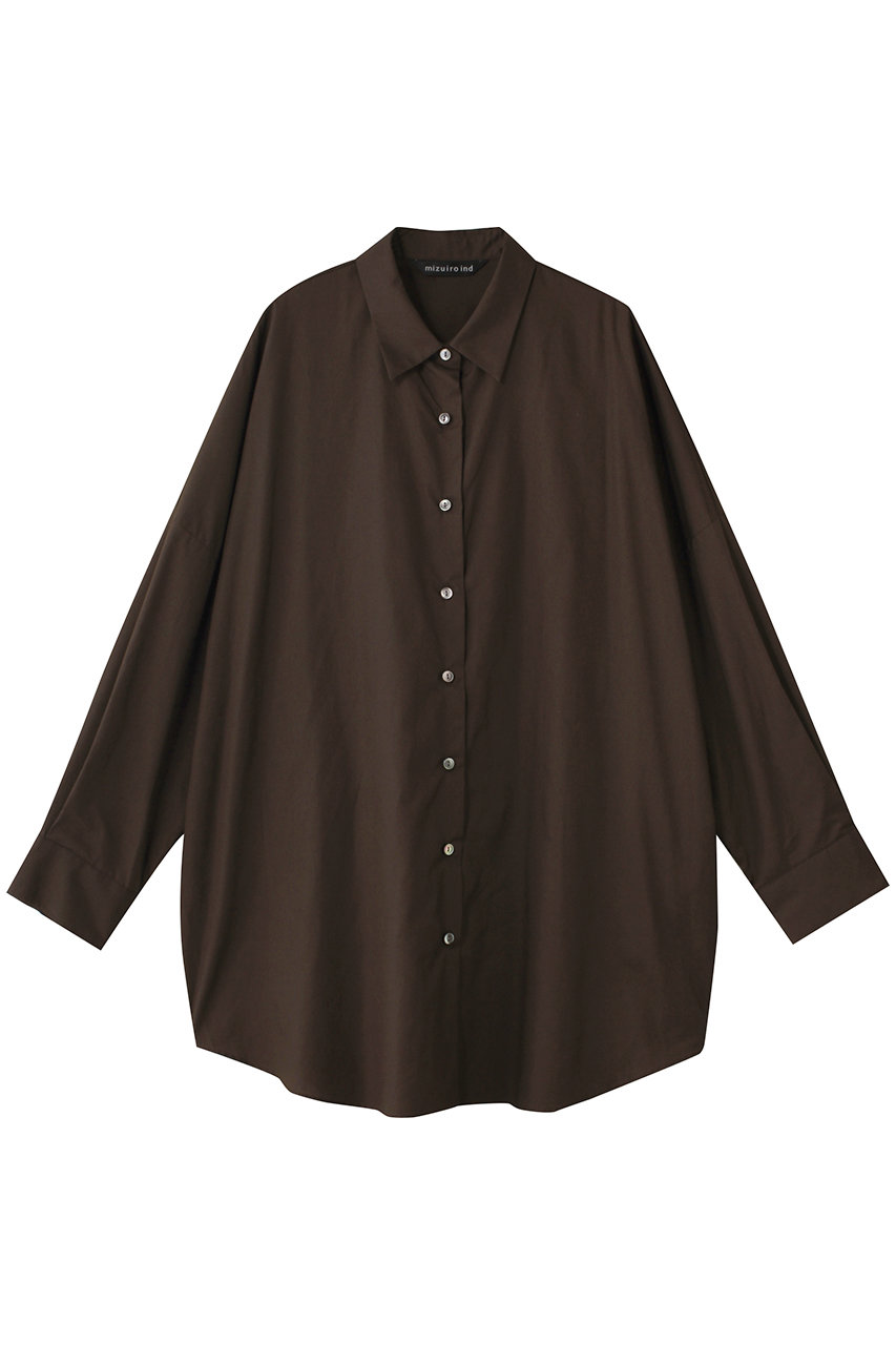 mizuiro ind wide tunic shirt シャツ (brown, F) ミズイロインド ELLE SHOP mizuiro ind wide tunic shirt シャツ (brown, F) ミズイロインド ELLE SHOP