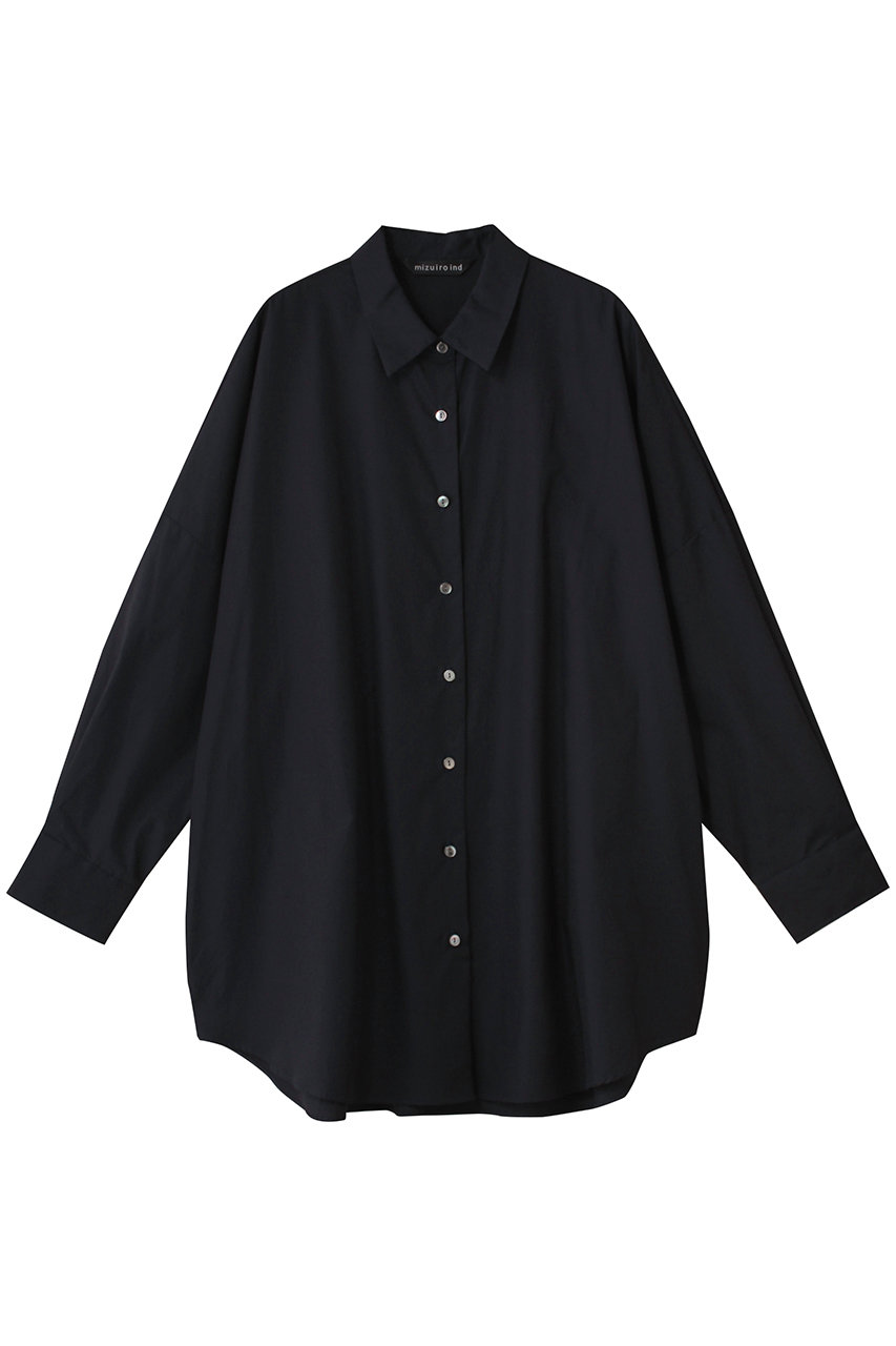 mizuiro ind wide tunic shirt シャツ (navy, F) ミズイロインド ELLE SHOP mizuiro ind wide tunic shirt シャツ (navy, F) ミズイロインド ELLE SHOP