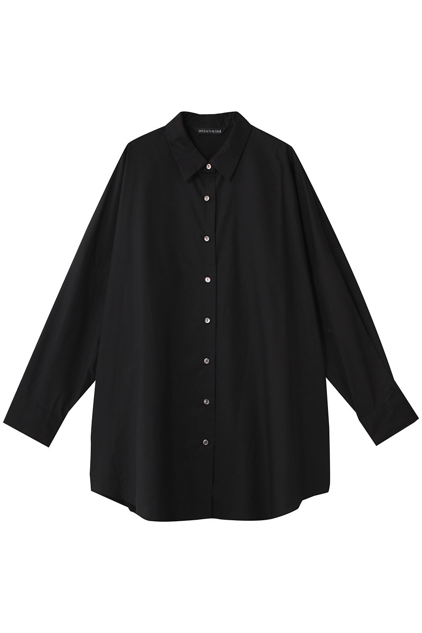 mizuiro ind wide tunic shirt シャツ (black, F) ミズイロインド ELLE SHOP mizuiro ind wide tunic shirt シャツ (black, F) ミズイロインド ELLE SHOP