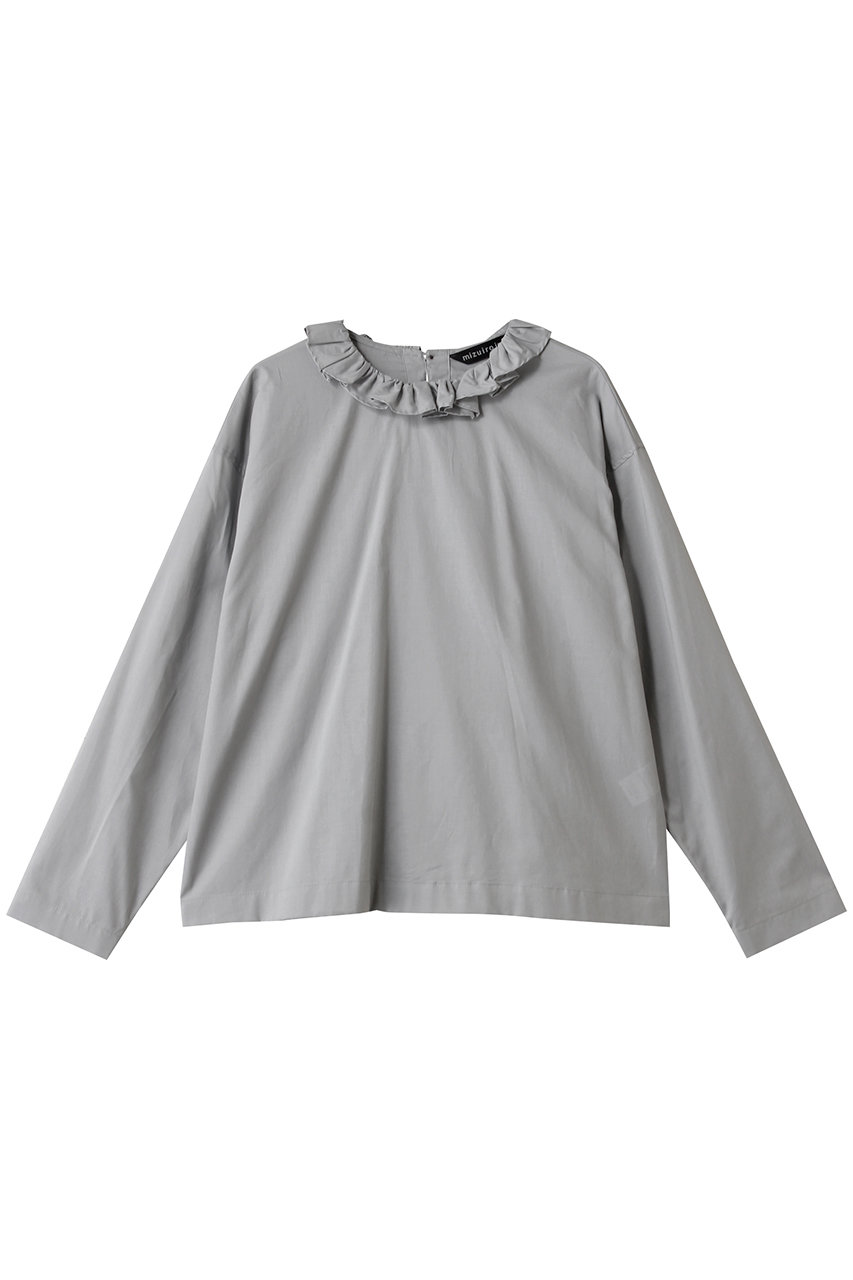 mizuiro ind frill collar P/O shirt シャツ (l.gray, F) ミズイロインド ELLE SHOP mizuiro ind frill collar P/O shirt シャツ (l.gray, F) ミズイロインド ELLE SHOP