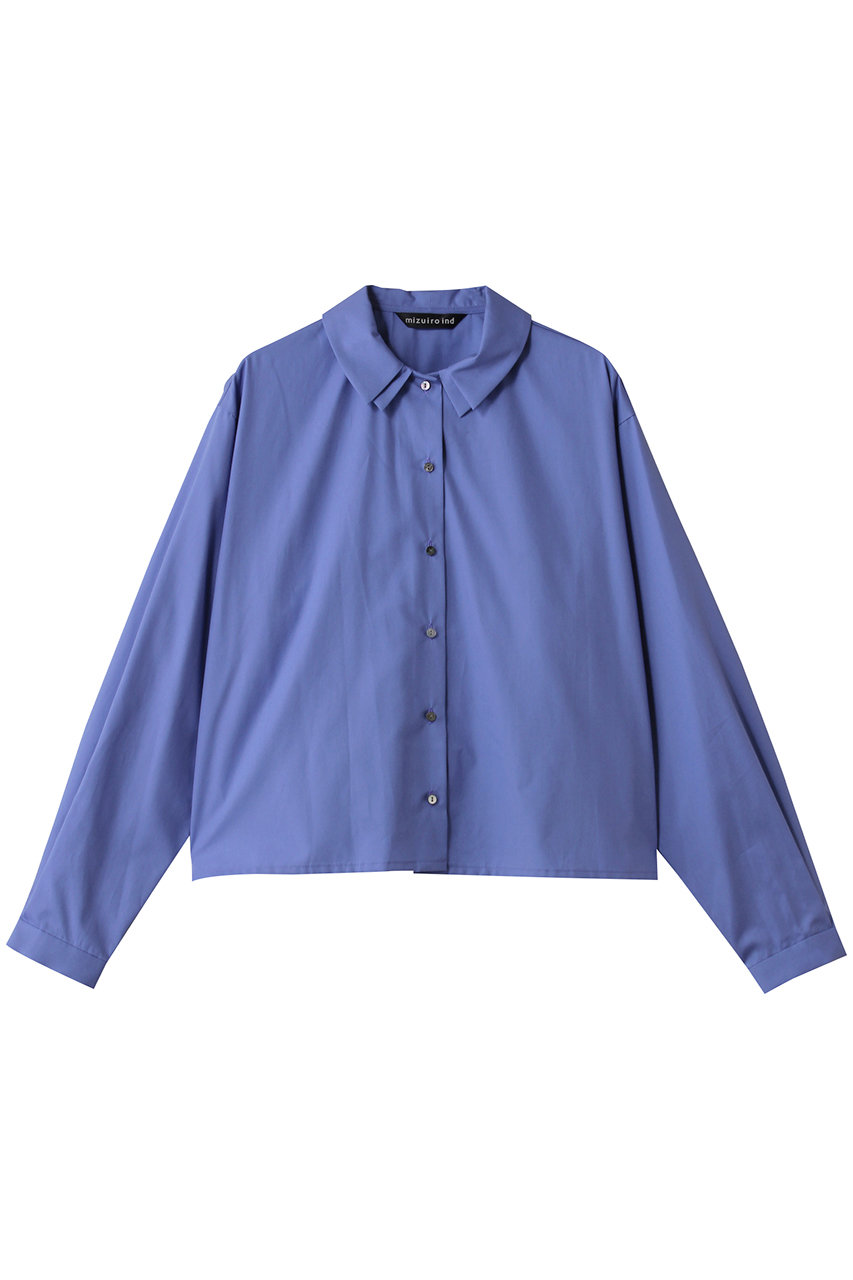 mizuiro ind double collars shirt シャツ (blue, F) ミズイロインド ELLE SHOP mizuiro ind double collars shirt シャツ (blue, F) ミズイロインド ELLE SHOP