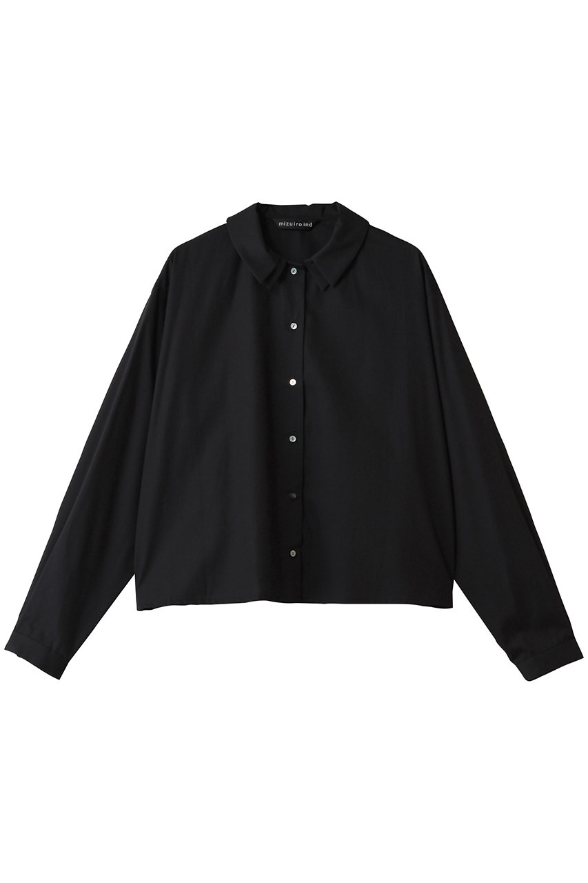 mizuiro ind double collars shirt シャツ (black, F) ミズイロインド ELLE SHOP mizuiro ind double collars shirt シャツ (black, F) ミズイロインド ELLE SHOP