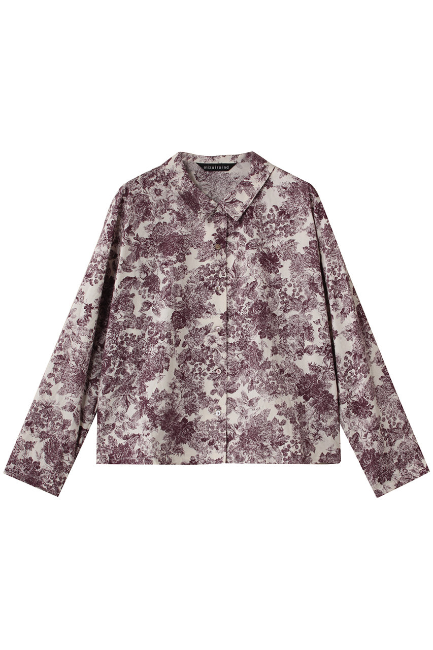 mizuiro ind print basic shirt シャツ (beige, F) ミズイロインド ELLE SHOP mizuiro ind print basic shirt シャツ (beige, F) ミズイロインド ELLE SHOP