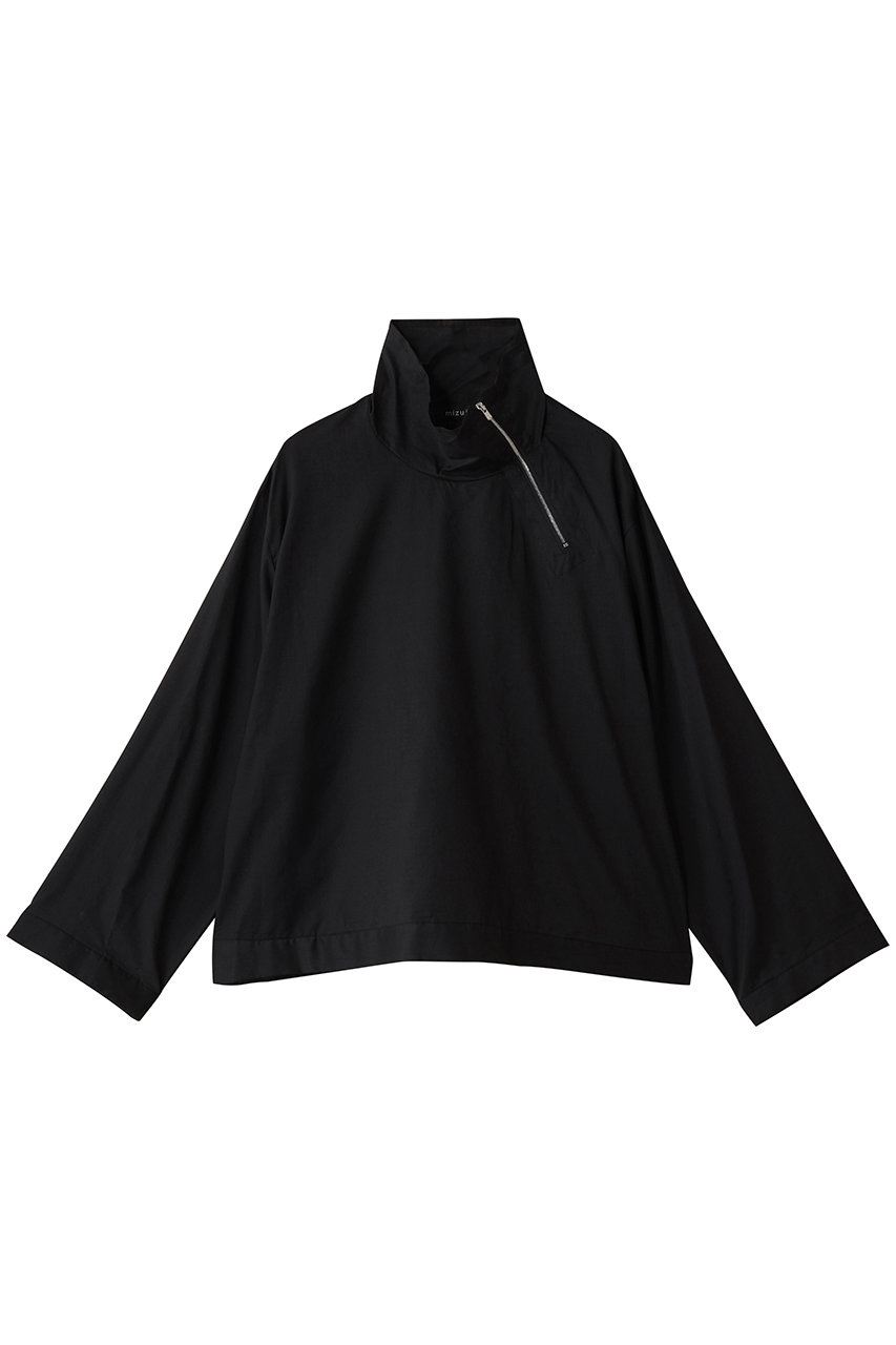 mizuiro ind zip high neck collar P/O プルオーバー (black, F) ミズイロインド ELLE SHOP