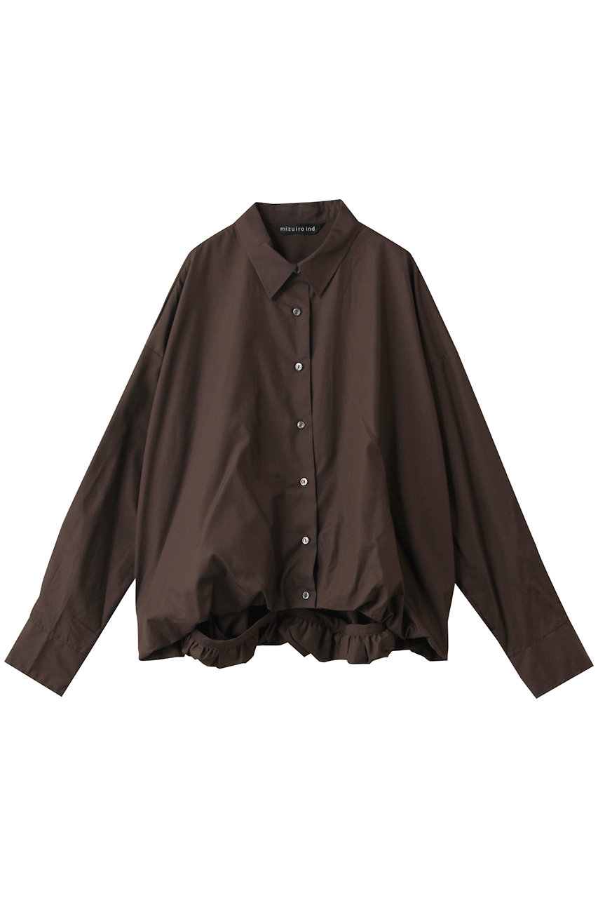 mizuiro ind ballon shirt シャツ (brown, F) ミズイロインド ELLE SHOP mizuiro ind ballon shirt シャツ (brown, F) ミズイロインド ELLE SHOP