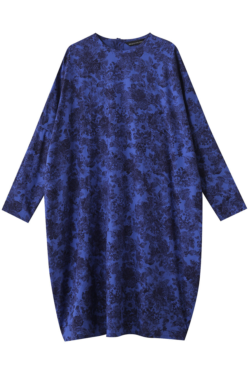 mizuiro ind print cocoon wide OP ワンピース (blue, F) ミズイロインド ELLE SHOP mizuiro ind print cocoon wide OP ワンピース (blue, F) ミズイロインド ELLE SHOP