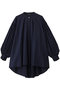 ピンタックパフスリーブシャツ ミズイロインド/mizuiro ind navy