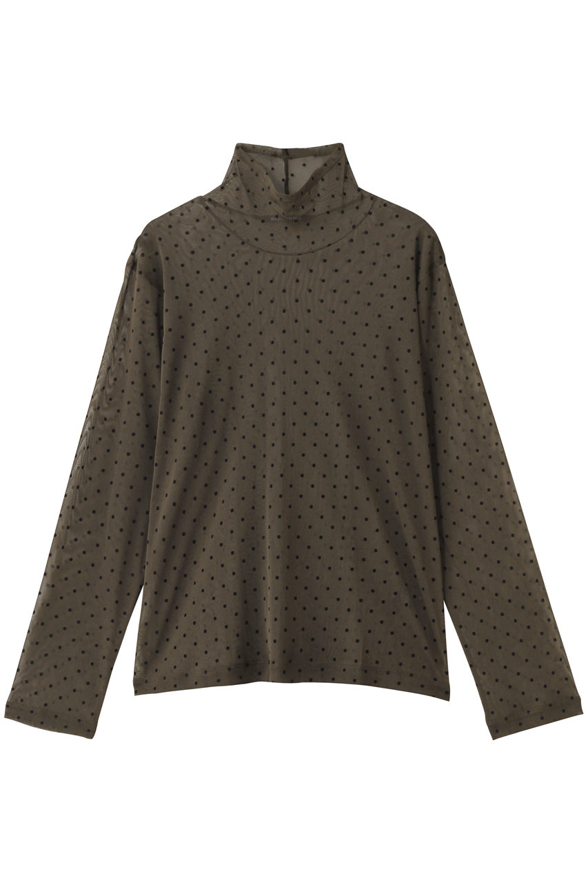 mizuiro ind mesh dots high neck P/O プルオーバー (brown, F) ミズイロインド ELLE SHOP mizuiro ind mesh dots high neck P/O プルオーバー (brown, F) ミズイロインド ELLE SHOP