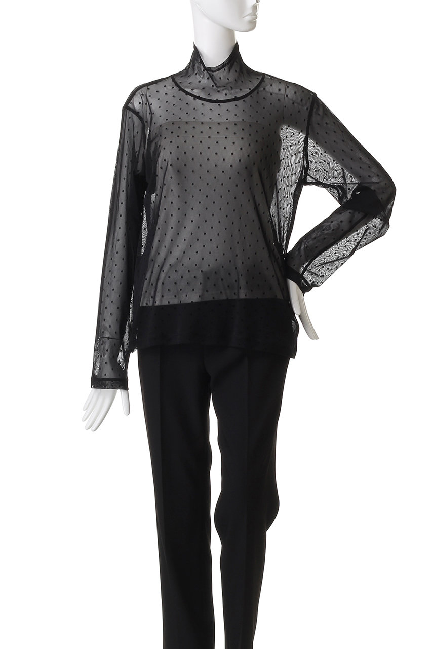 mizuiro ind(ミズイロインド)｜mesh dots high neck P/O プル