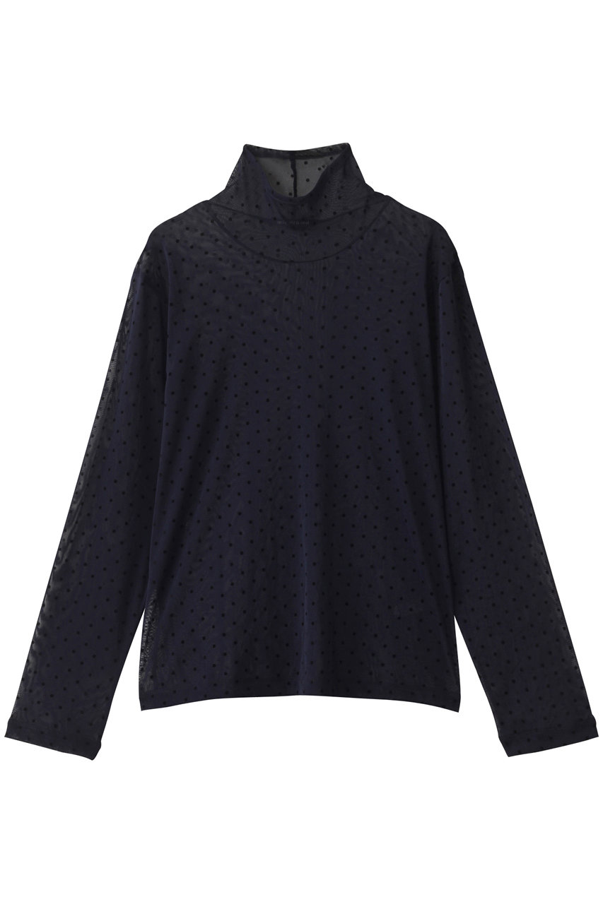 mizuiro ind mesh dots high neck P/O プルオーバー (navy, F) ミズイロインド ELLE SHOP mizuiro ind mesh dots high neck P/O プルオーバー (navy, F) ミズイロインド ELLE SHOP
