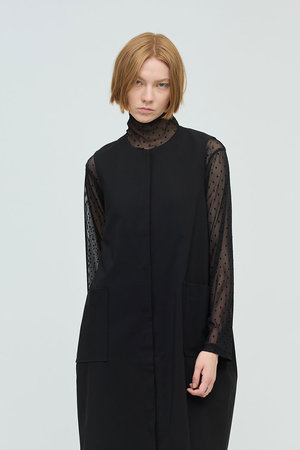 ミズイロインド/mizuiro indのメッシュドットハイネックプルオーバー(110400/110403)