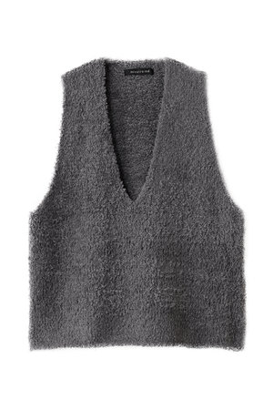 ミズイロインド/mizuiro indのへアリーVネックベスト