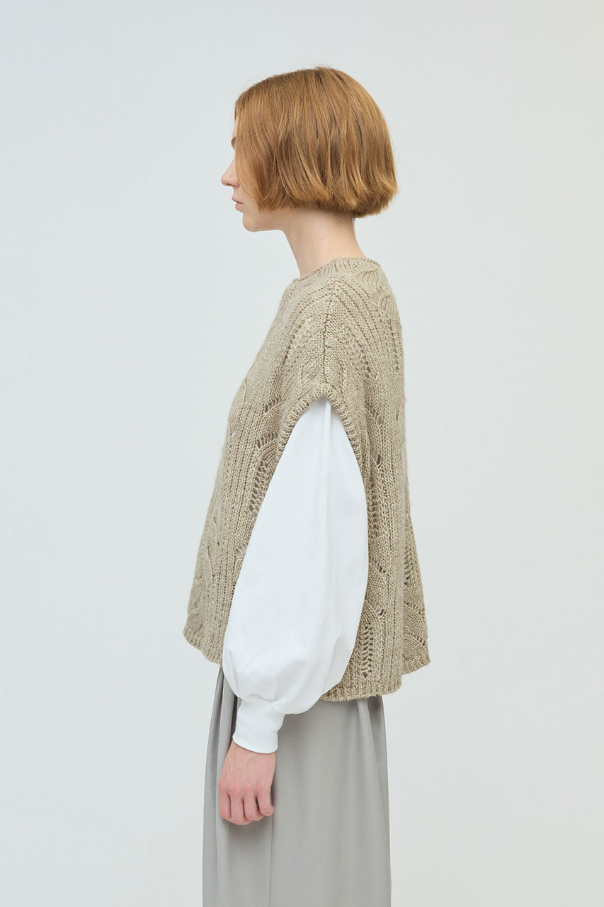 mizuiro ind(ミズイロインド)｜シアーケーブル柄ベスト/kinari の通販