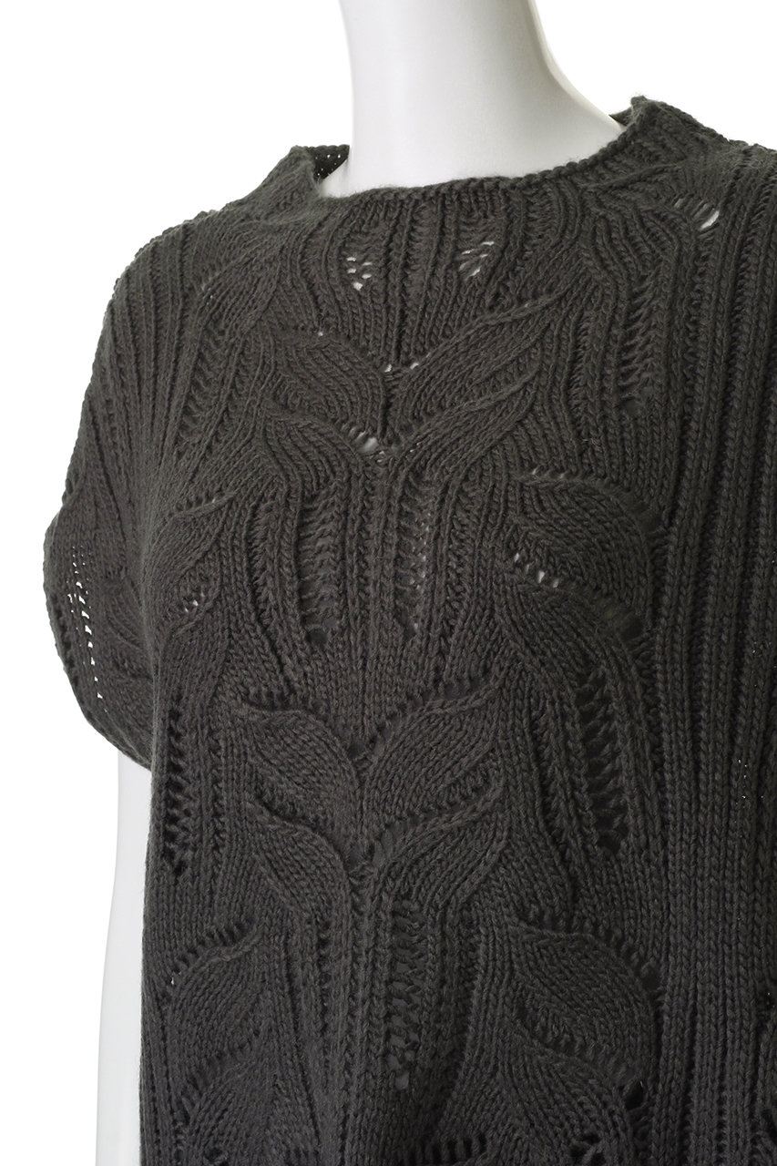【中古】未使用品 ミズイロインド mizuiro ind 25AW シアー ケーブル柄 ベスト チャコールグレー 3-220119 ニット mizuiro ind(ミズイロインド)｜シアーケーブル柄ベスト/kinari の通販