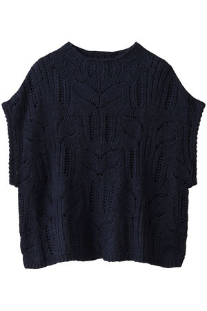 ミズイロインド/mizuiro indのsheer cable pattern vest ベスト(110300/110301)