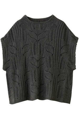 ミズイロインド/mizuiro indのsheer cable pattern vest ベスト(110300/110301)