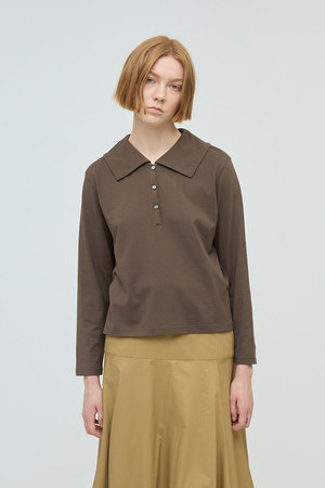 ミズイロインド/mizuiro indのワイドカラーポロシャツ(110400/110404)