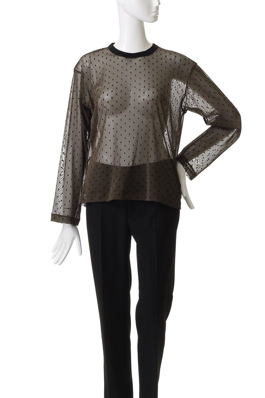 mizuiro ind(ミズイロインド)｜メッシュドットクルーネックプル