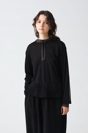 ミズイロインド/mizuiro indのメッシュドットクルーネックプルオーバー(110400/110403)