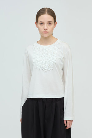 ミズイロインド/mizuiro indのフロントフリルプルオーバー(110100/110103)