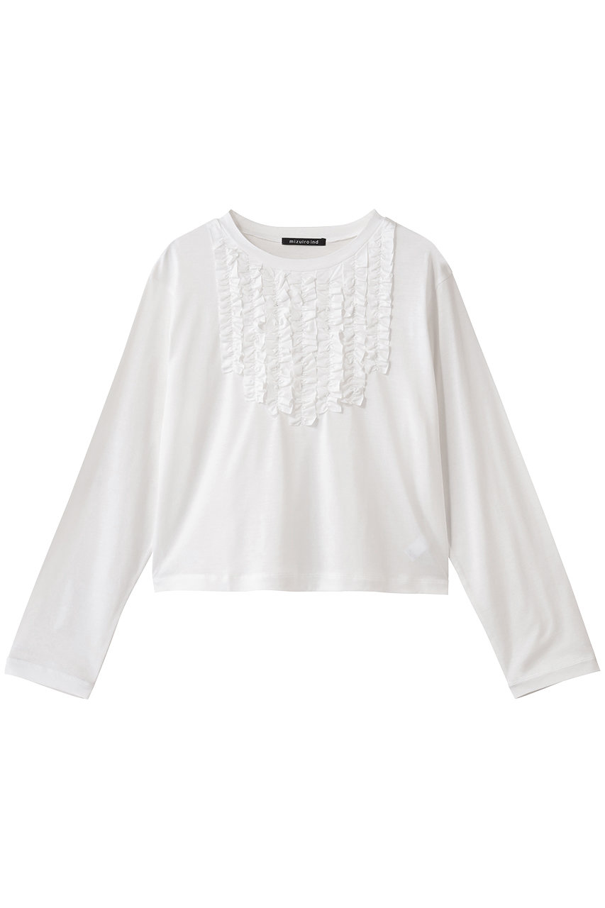 mizuiro ind front frill P/O プルオーバー (off white, F) ミズイロインド ELLE SHOP mizuiro ind front frill P/O プルオーバー (off white, F) ミズイロインド ELLE SHOP