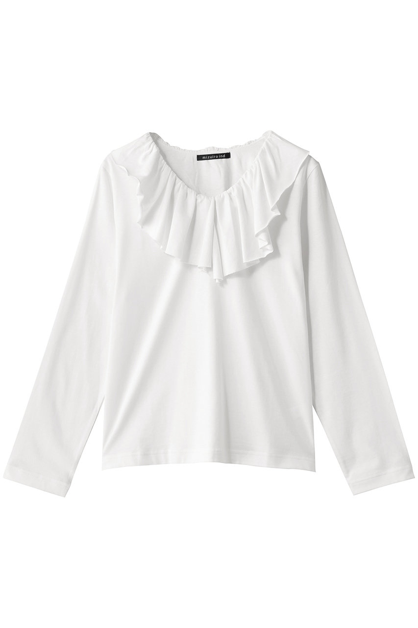 mizuiro ind fill collar long slv P/O プルオーバー (off white, F) ミズイロインド ELLE SHOP mizuiro ind fill collar long slv P/O プルオーバー (off white, F) ミズイロインド ELLE SHOP