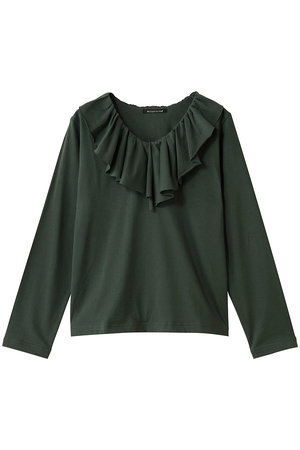 ミズイロインド/mizuiro indのフリルカラーロングスリーブプルオーバー(110100/110103)